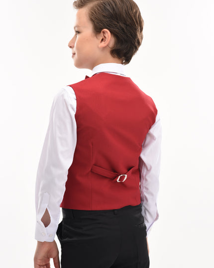 kids atelier moustache Red Lachlan Vest Outfit Set
