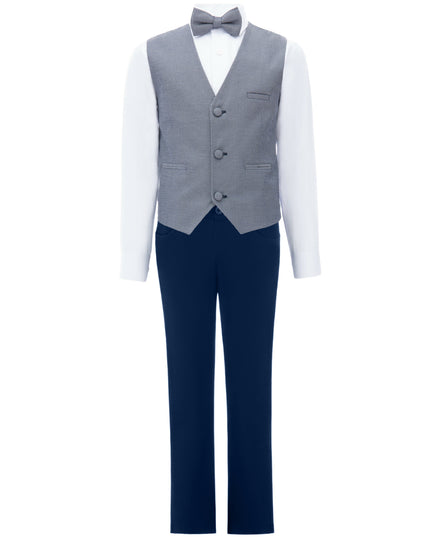 kids atelier moustache Gray Almendra Vest Outfit Set