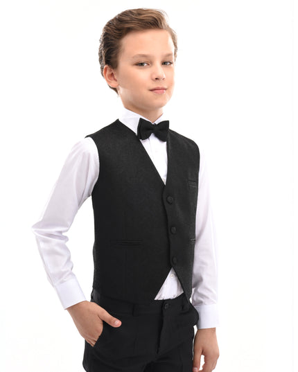 Kids atelier moustache Black Zenon Vest Outfit Set