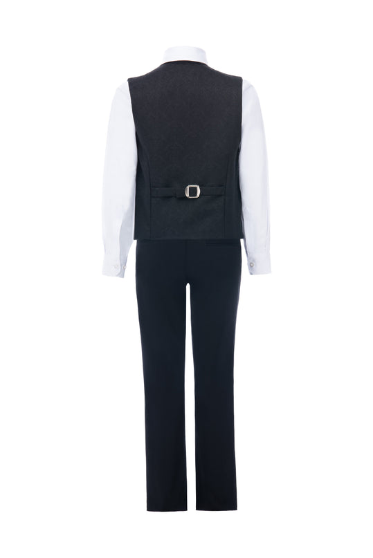 Kids atelier moustache Black Zenon Vest Outfit Set