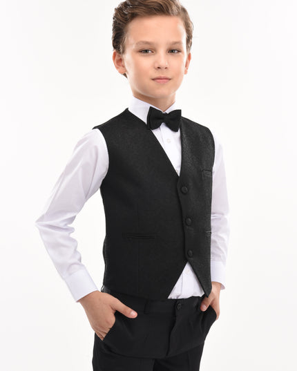 Kids atelier moustache Black Zenon Vest Outfit Set