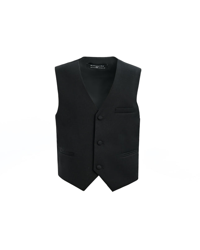 kids atelier moustache Black Vest Bow Tie Set