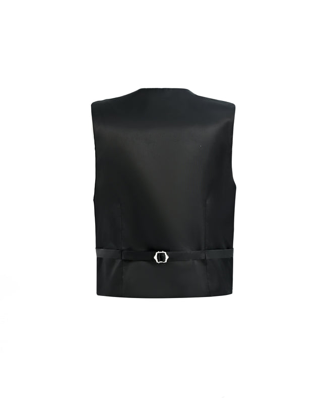 kids atelier moustache Black Vest Bow Tie Set