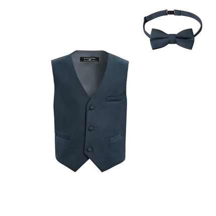 kids atelier moustache Navy Vest Bow Tie Set