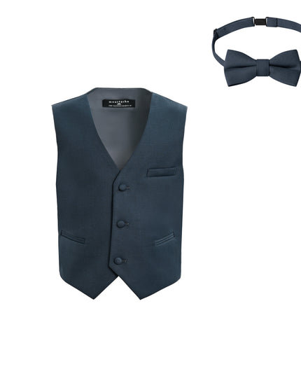 kids atelier moustache Navy Vest Bow Tie Set