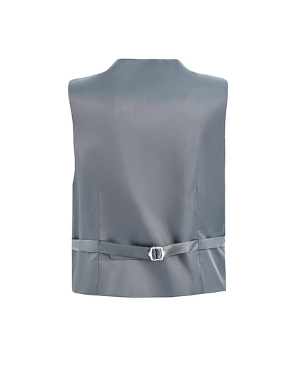 kids atelier moustache Gray Vest Bow Tie Set