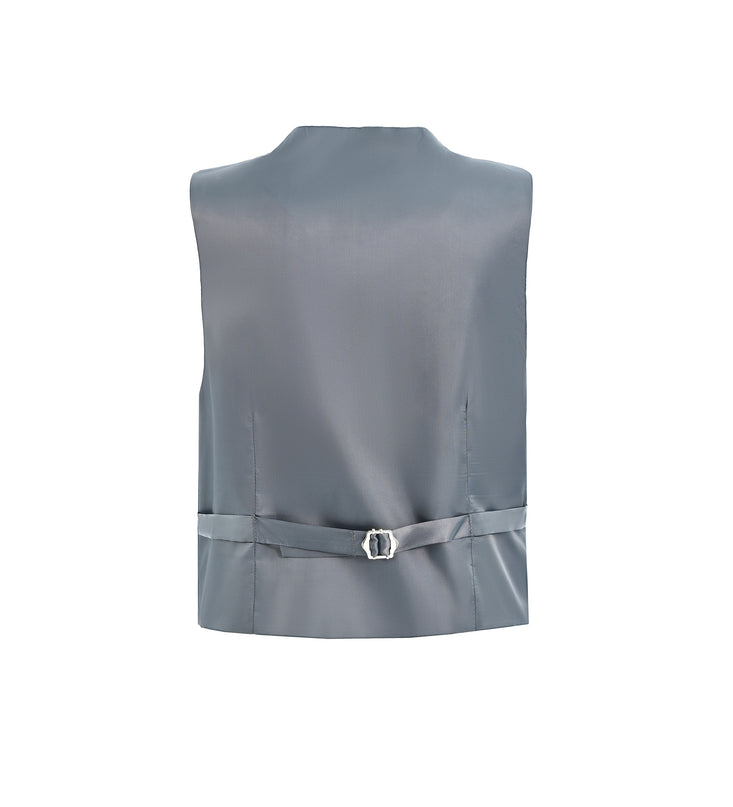 kids atelier moustache Gray Vest Bow Tie Set