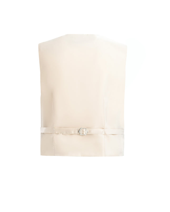 kids atelier moustache Beige Vest & Bow Tie Set