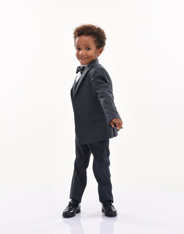 kids atelier moustache Steel Blue 5pc Peak Lapel Tuxedo