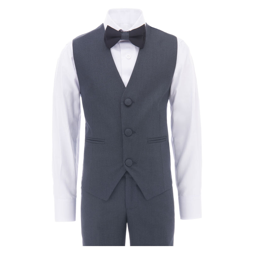 kids atelier moustache Steel Blue 5pc Peak Lapel Tuxedo
