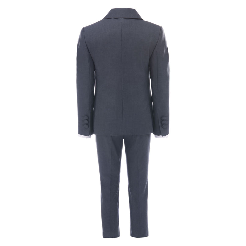 kids atelier moustache Steel Blue 5pc Peak Lapel Tuxedo