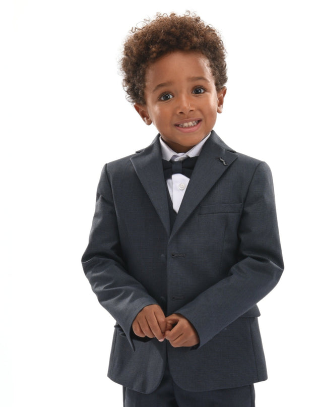 kids atelier moustache Steel Blue 5pc Peak Lapel Tuxedo