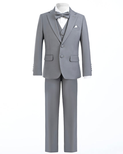 kidsatelier-moustache-Light-Gray-Peak-Lapel-Tuxedo-Set