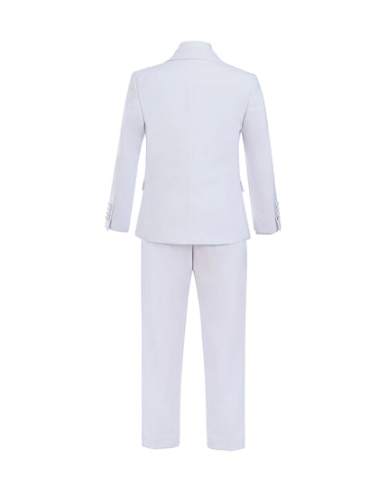 kids atelier moustache White Suit Peak Lapel Tuxedo Set