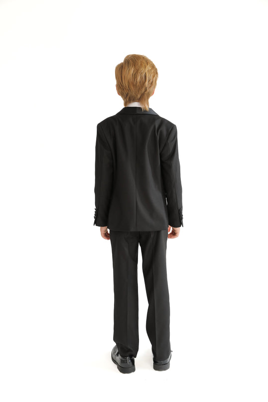 kids atelier moustache Black Shawl Lapel Wool Suit