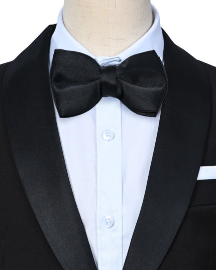 kids atelier moustache Black Shawl Lapel Wool Suit