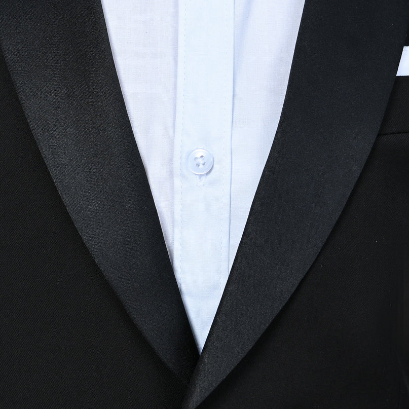 kids atelier moustache Black Shawl Lapel Wool Suit