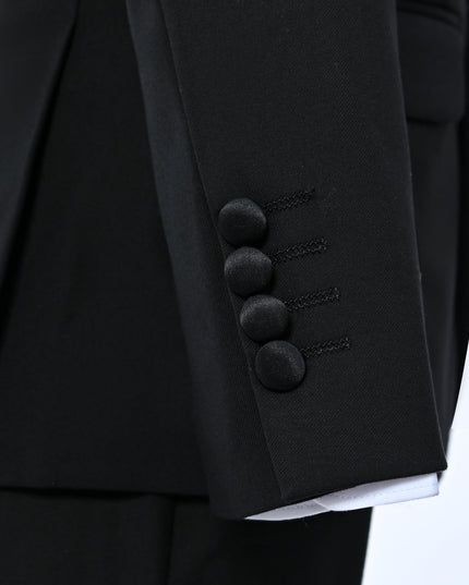 kids atelier moustache Black Shawl Lapel Wool Suit