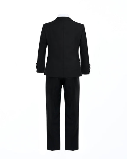 kids atelier moustache Black Shawl Lapel Wool Suit