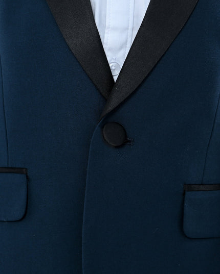 kids atelier moustache Navy Shawl Lapel Wool Suit