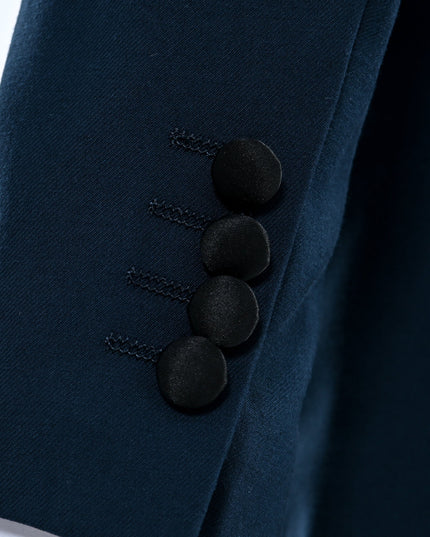 kids atelier moustache Navy Shawl Lapel Wool Suit