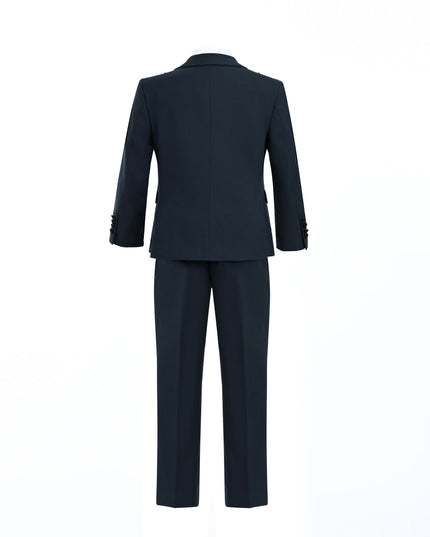 kids atelier moustache Navy Shawl Lapel Wool Suit