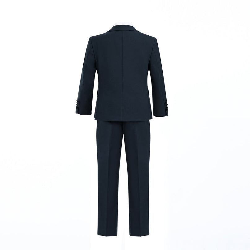 kids atelier moustache Navy Shawl Lapel Wool Suit