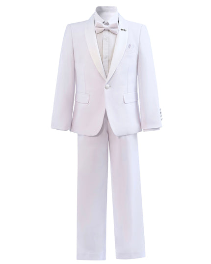 kids atelier moustache White Shawl Lapel Wool Suit
