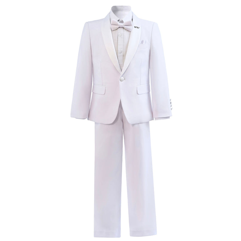 kids atelier moustache White Shawl Lapel Wool Suit