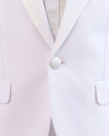 kids atelier moustache White Shawl Lapel Wool Suit