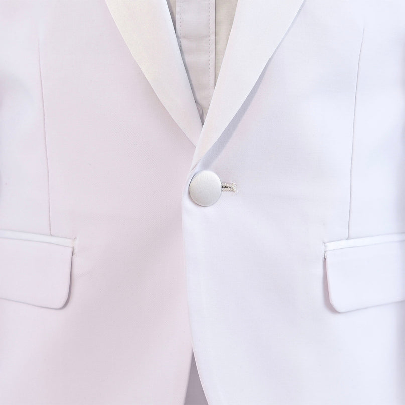 kids atelier moustache White Shawl Lapel Wool Suit