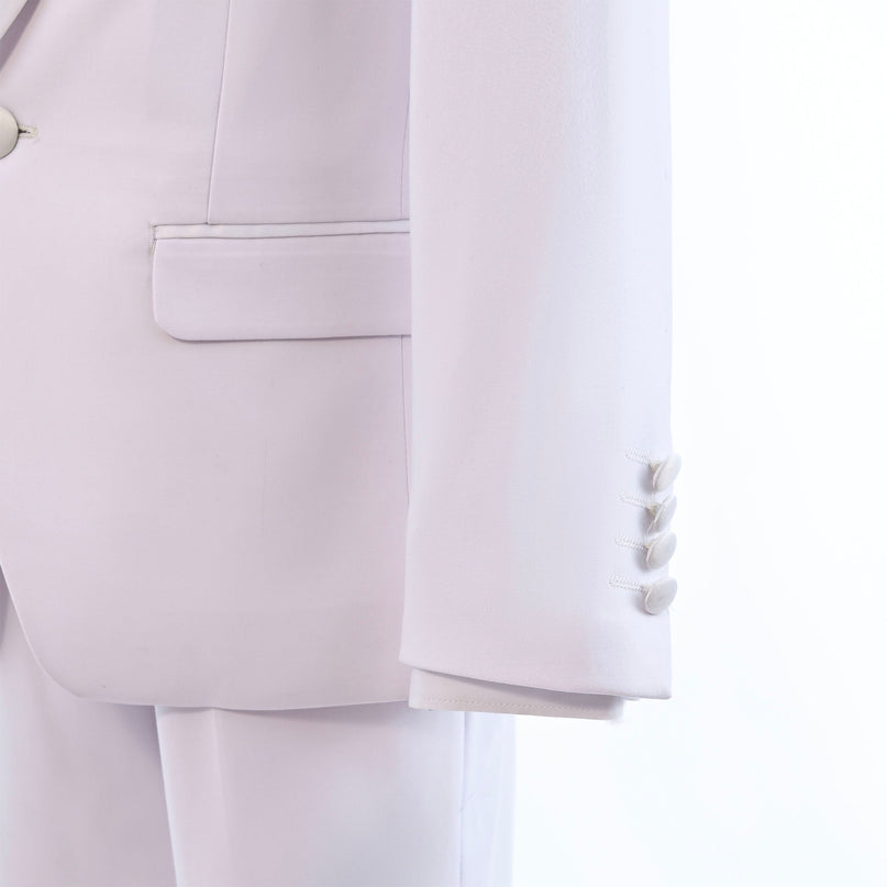 kids atelier moustache White Shawl Lapel Wool Suit