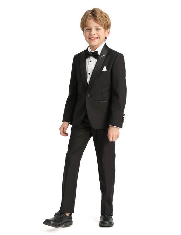 Black Moustache Shawl Lapel Tuxedo Set