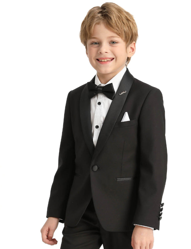 Black Moustache Shawl Lapel Tuxedo Set