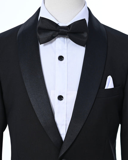 Black Moustache Shawl Lapel Tuxedo Set