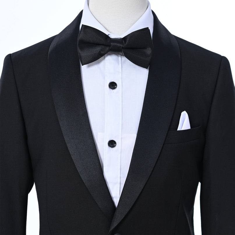 Black Moustache Shawl Lapel Tuxedo Set