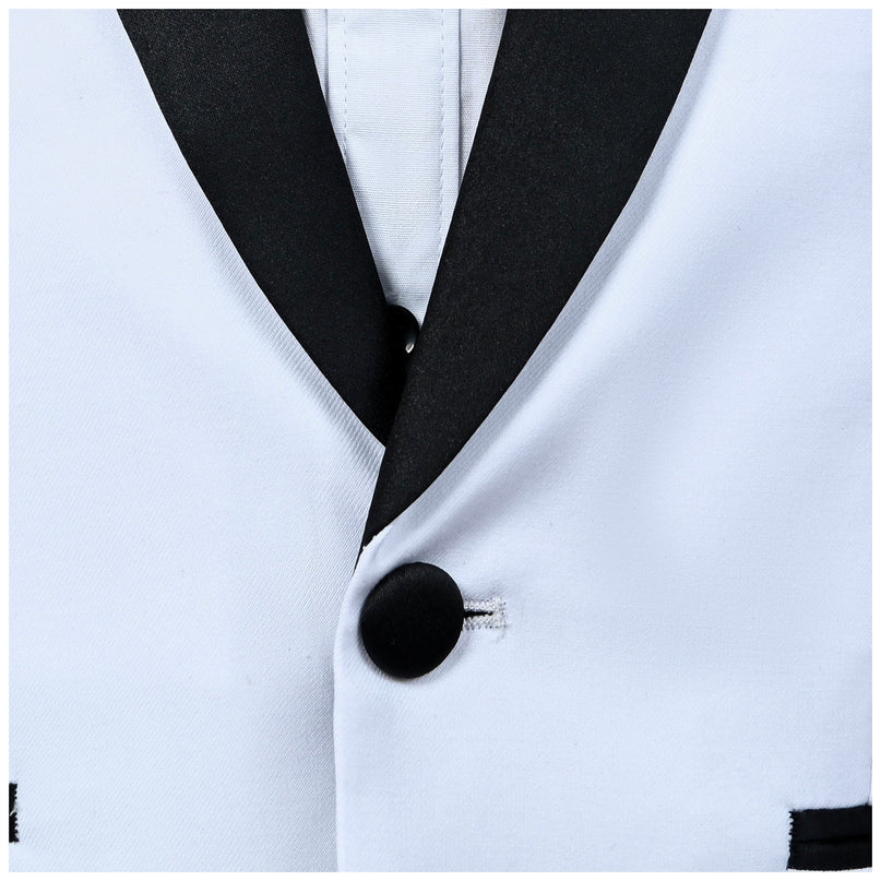 kids atelier moustache White Moustache Shawl Lapel Tuxedo Set