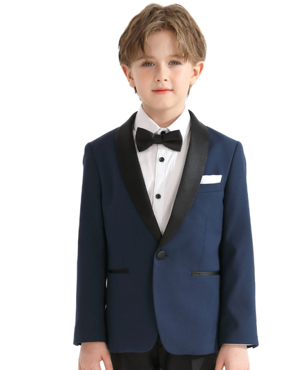 Navy Moustache Shawl Lapel Tuxedo Set