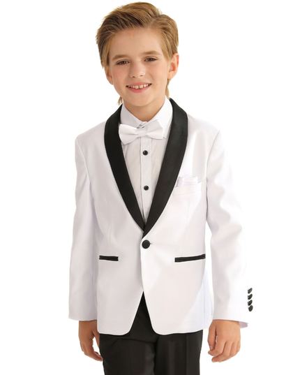 White Moustache Shawl Lapel Tuxedo Set