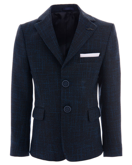 Moustache-22M21-Navy-Tweed Pattern Blazer