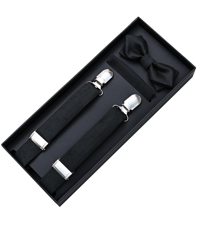 moustache-kids-black-textured-suspenders-set-ma42025