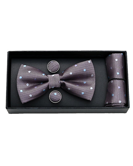 Purple Dotted Bowtie Set