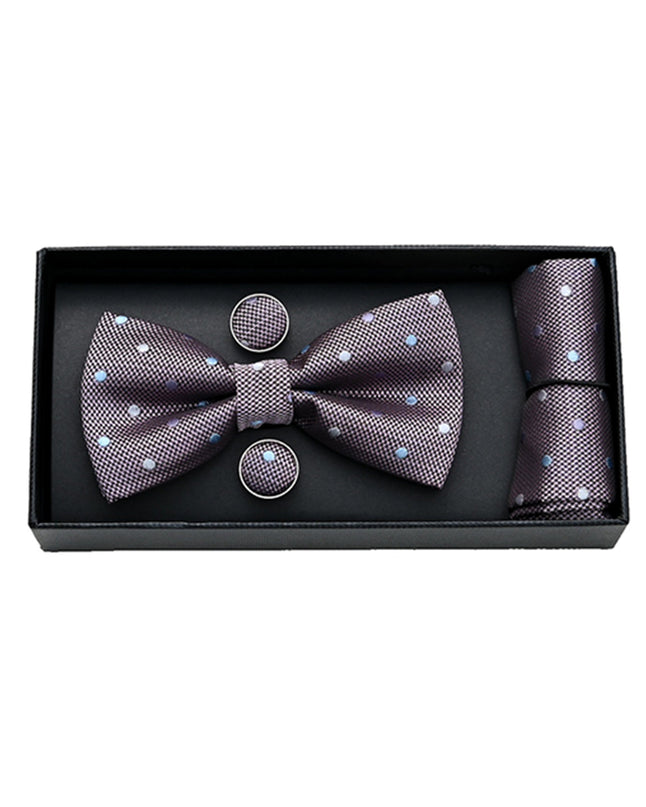 Purple Dotted Bowtie Set