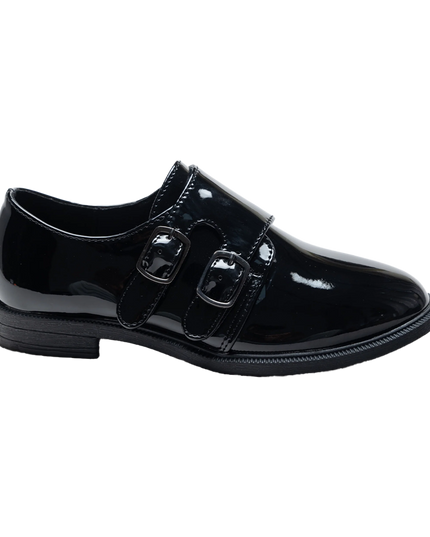 Black Patent Buckle Loafers