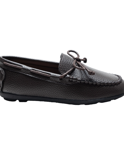 Mocha Faux Leather Laced Loafers