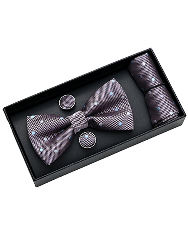 Purple Dotted Bowtie Set