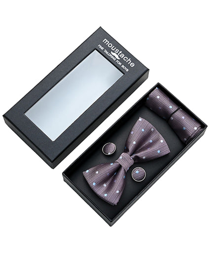 Purple Dotted Bowtie Set