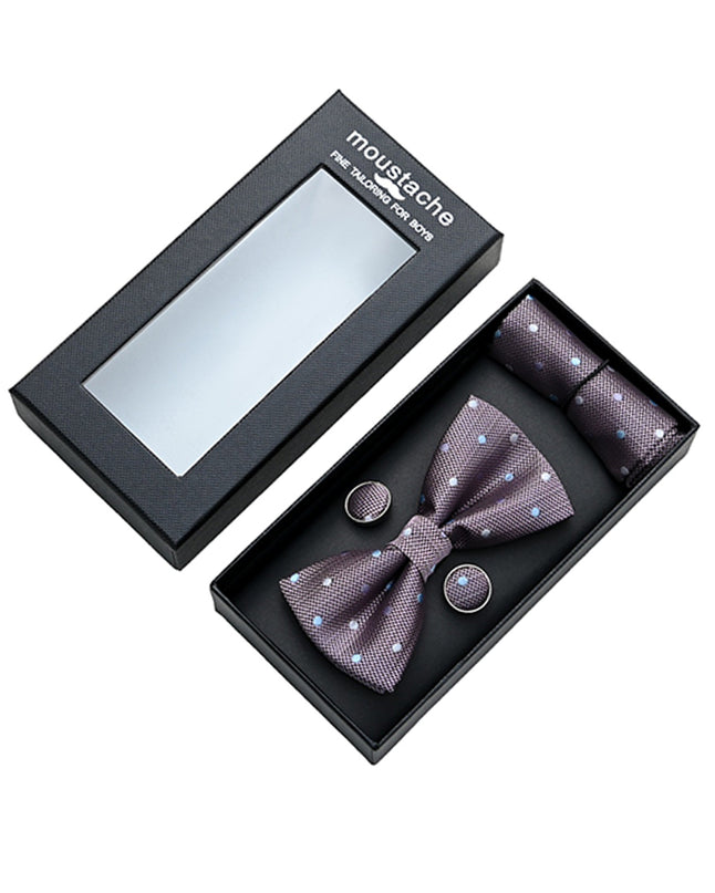 Purple Dotted Bowtie Set