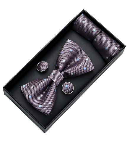 Purple Dotted Bowtie Set