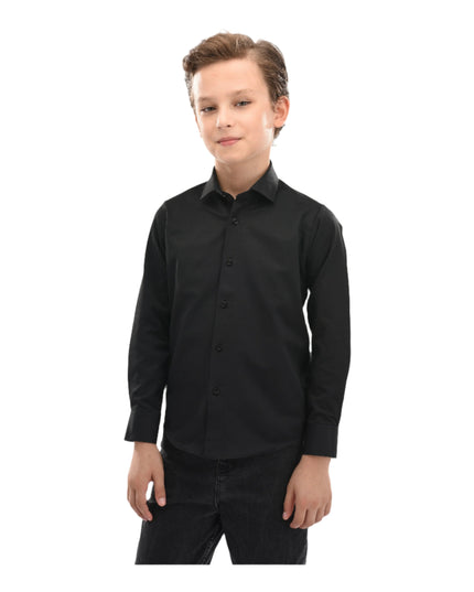 kid-atelier-moustache-kid-boy-baby-black-solid-dress-shirt-22m04-black